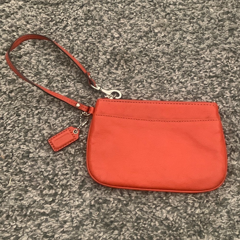 Coach Orange Wristlet Clutch